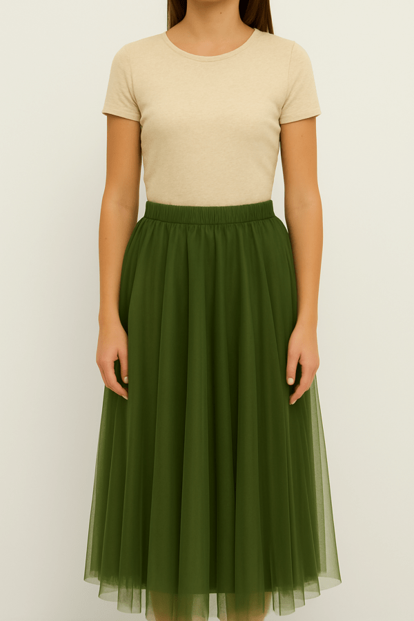 Grace Tulle Green Skirt - Image 4