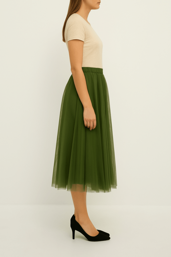 Grace Tulle Green Skirt - Image 3