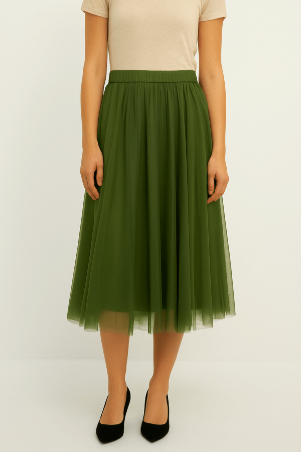Grace Tulle Green Skirt - Image 2