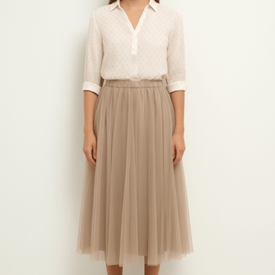 Grace Tulle Beige Skirt